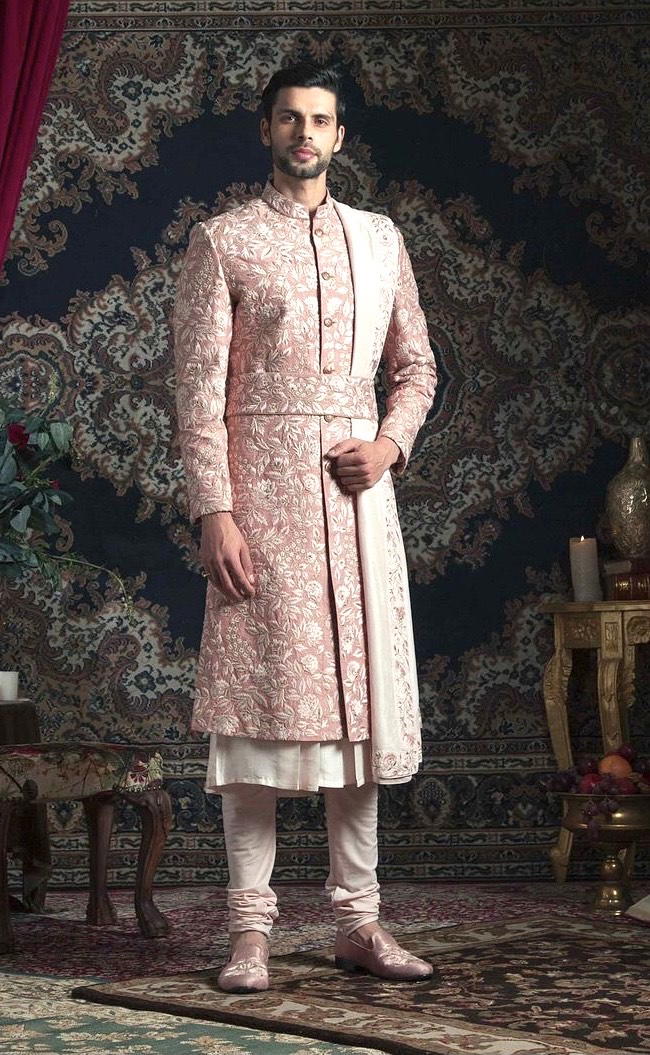 4) Silk embellished Sherwani: