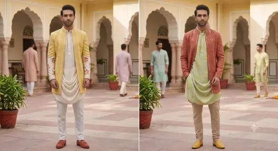 Contemporary Kurta Sets with Layered Jackets & Stoles