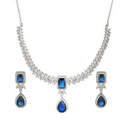 Silver cubic zirconia (CZ) jewelry set